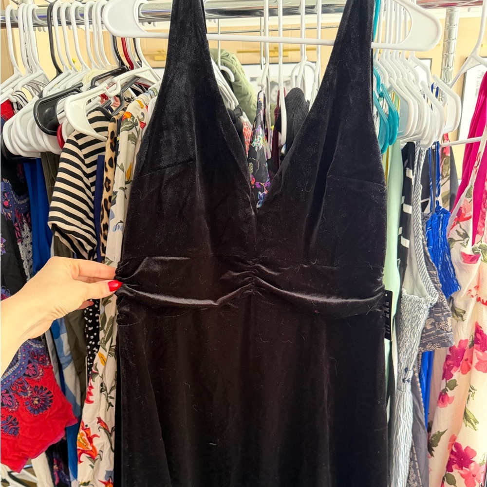 Express Black Velvet Mini Dress